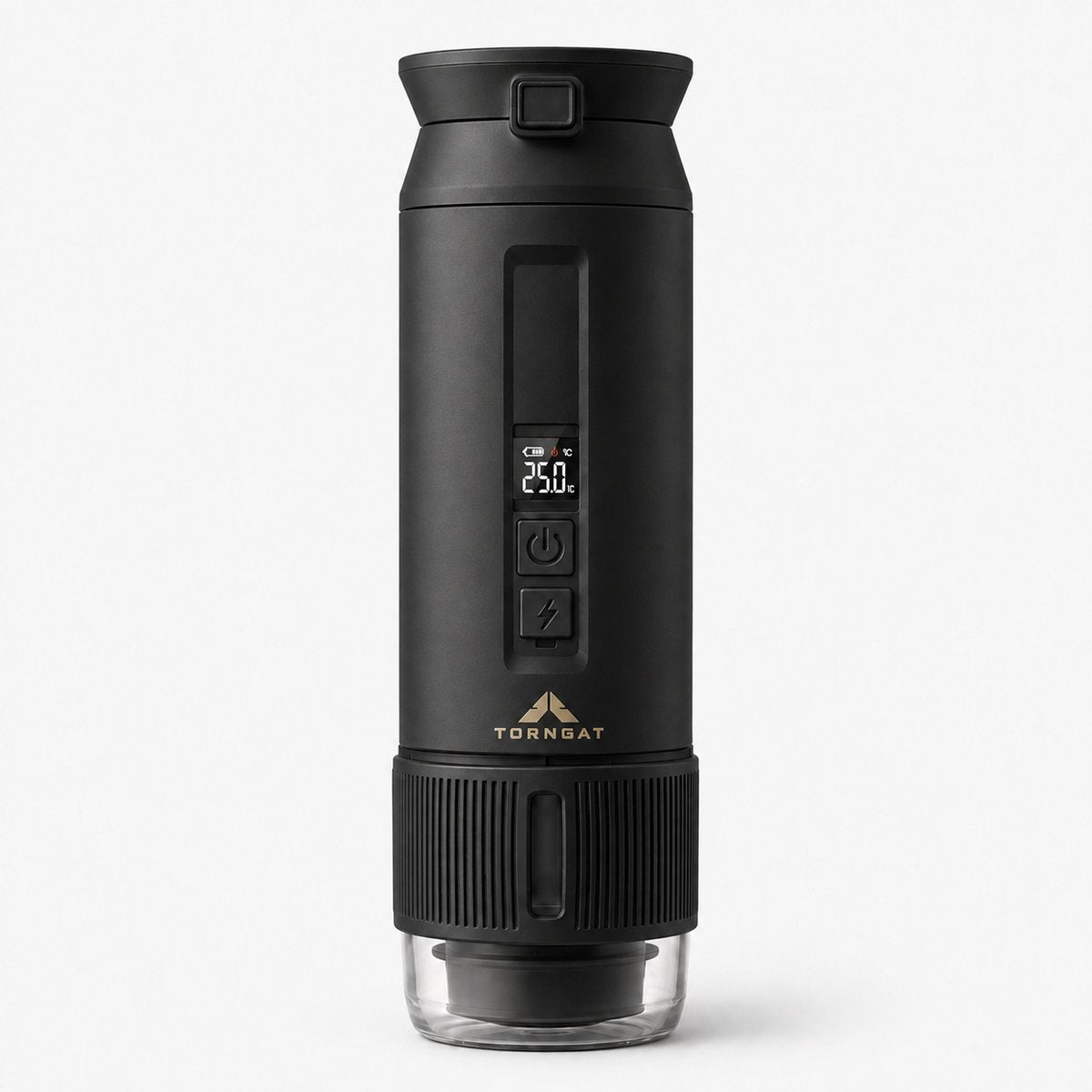 Torngat NomadBrew Ultra zwarte draagbare espressomachine, vooraanzicht