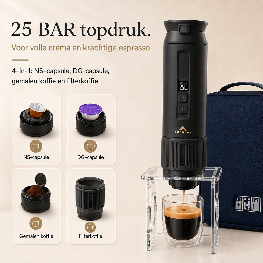 Torngat NomadBrew Ultra met vier bereidingswijzen voor koffie en espresso