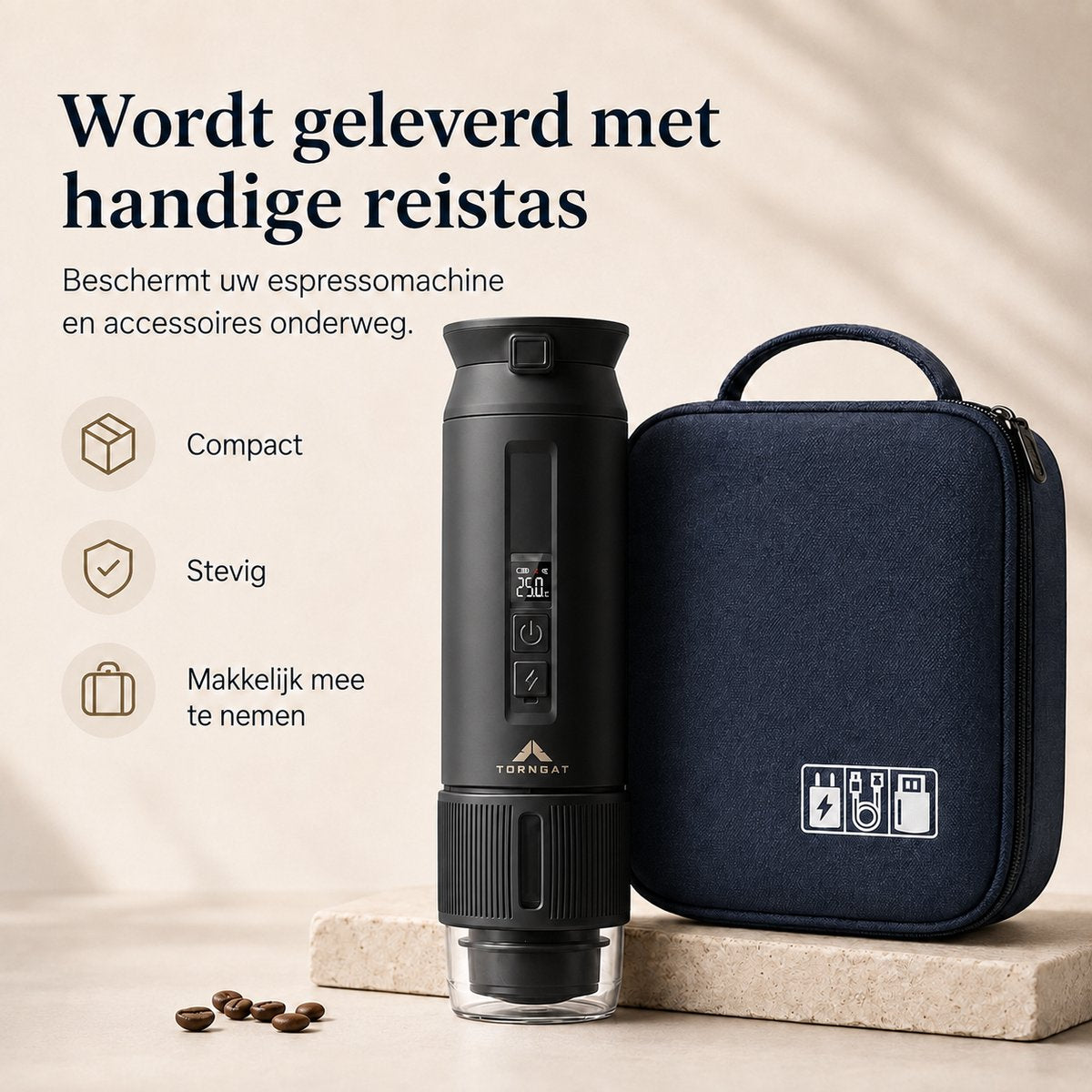 Torngat NomadBrew Ultra draagbare koffiemachine met beschermende reistas