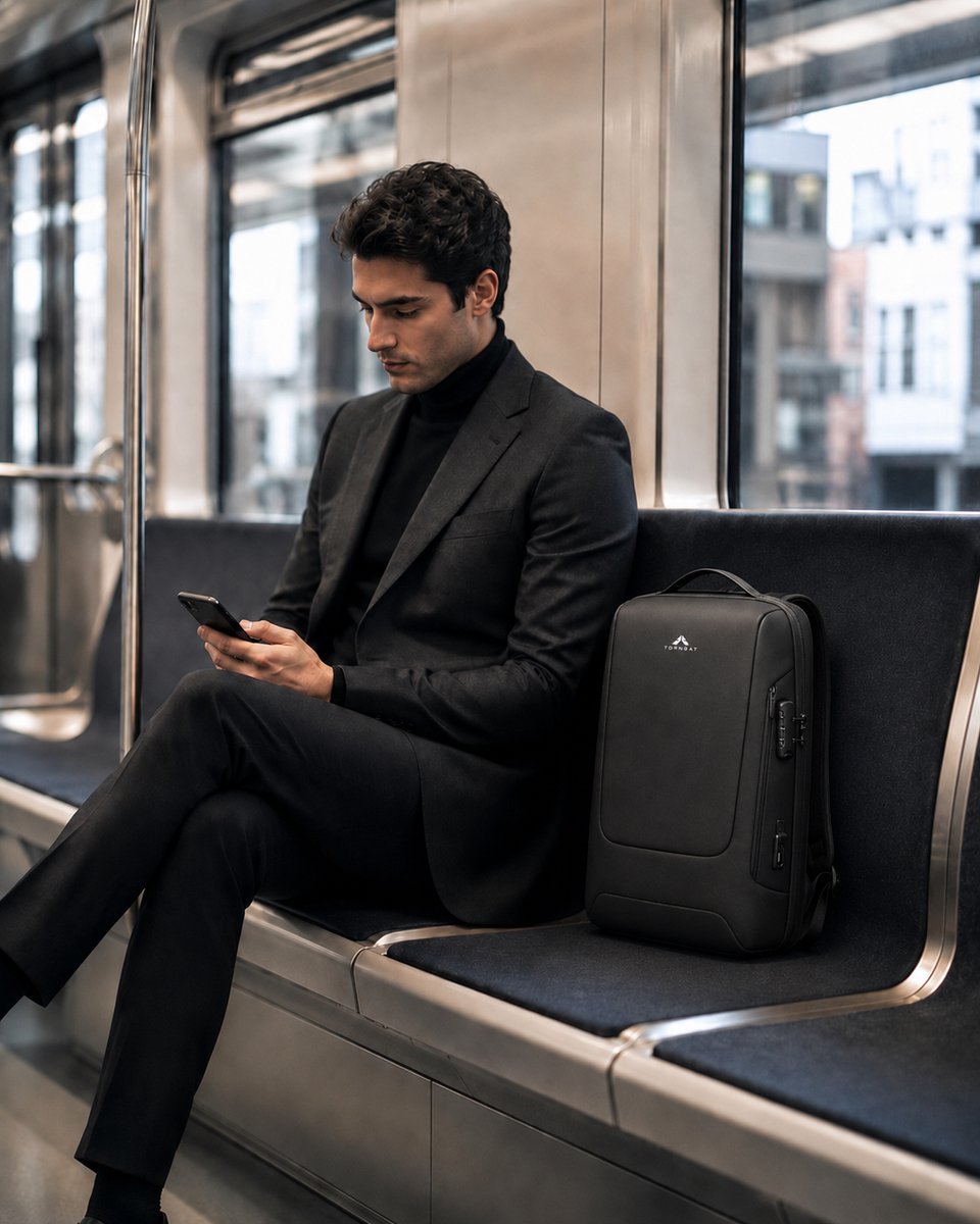 Torngat Business Laptoprugzak 15,6 inch – Anti-Diefstal met Cijferslot, USB-C & USB-A – Zwart