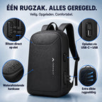 Torngat zwarte laptoprugzak 15,6 inch met cijferslot
