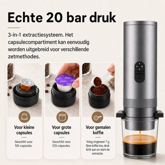 NomadBrew Pro geschikte koffiehouders en capsules
