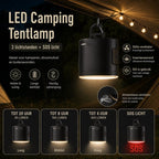 Campinglamp zwart met ingebouwde ventilator