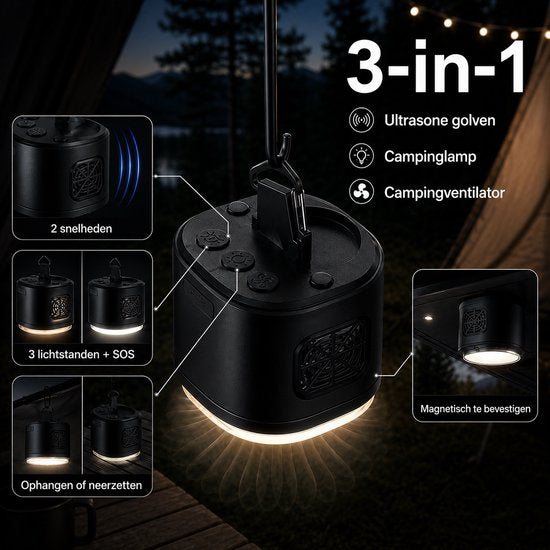 Torngat TentLight Pro zwart functies en ophanghaak