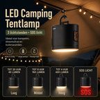 TentLight Pro campinglamp drie lichtstanden en SOS
